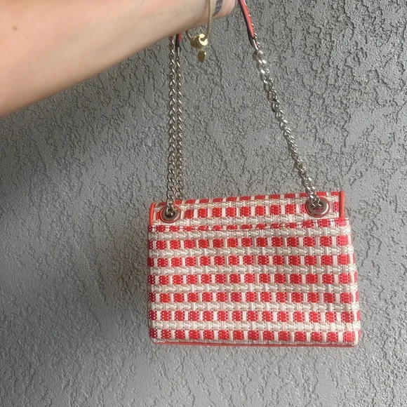 kate spade tweed straw shoulder bag